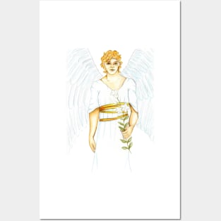 Archangel Gabriel the Messenger Angel- White Posters and Art